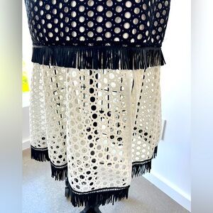Alexis Black and White Crochet Skirt